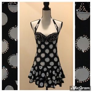 Latin Ballroom Dress for girl, Black and White